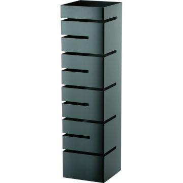 Edelstahl Buffet-Ständer hoch, Einschübe winklig, 150x150x570 mm (BxTxH), schwarz