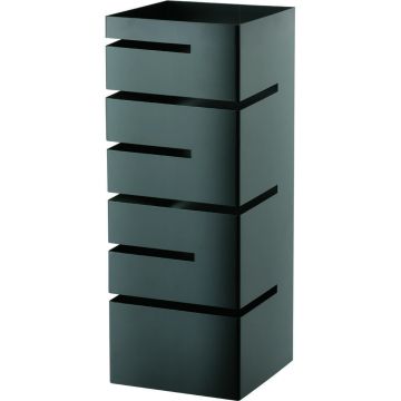 Edelstahl Buffet-Ständer niedrig, Einschübe winklig, 150x150x355 mm (BxTxH), schwarz