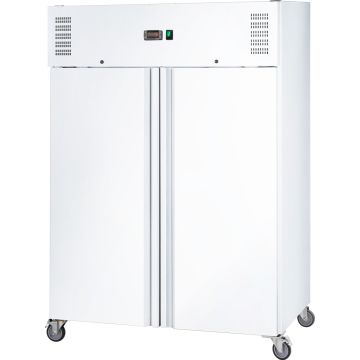 Starline Doppeltür-Kühlschrank GN 2/1, weiß, fahrbar, 1340x810x2000 (BxTxH), 0,35 kW