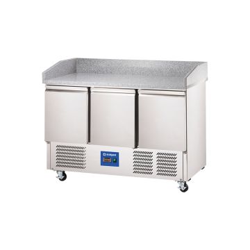 Starline Pizzatisch auf Rädern, 3-türig, GN 1/1, 1400x700x1120 mm (BxTxH)