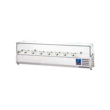 Starline Pizzakühlaufsatz, 7x GN 1/4, Edelstahl 1500x335x440 mm (BxTxH)