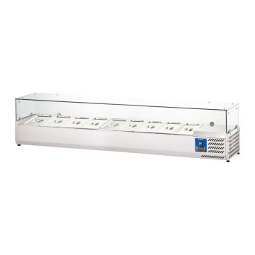 Starline Pizzakühlaufsatz, 9x GN 1/3, Edelstahl 2000x395x440 mm (BxTxH)