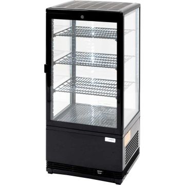 Stalgast schwarze Kühlvitrine PAN4L, 78 Liter mit Umluftkühlung