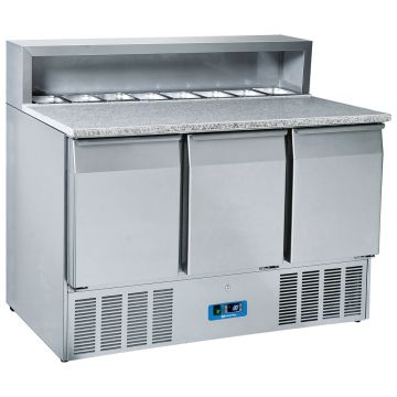 Pizzadette mit 3 Türen GN 1/1, 8x GN 1/6 H=150 mm, +2°/+10°C