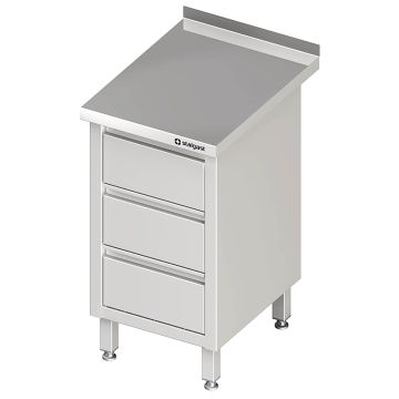 Schubladenschrank mit 3 Schubladen, 450x700x850 mm, mit Aufkantung, verschweißt