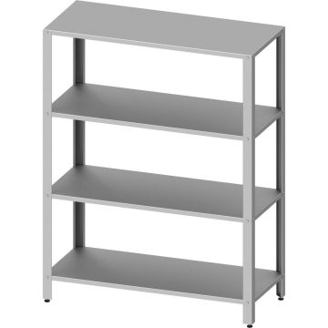 Stalgast Edelstahl Regal ECO mit glatten Böden 1200x400x1800 mm, Selbstmontage (AISI201)