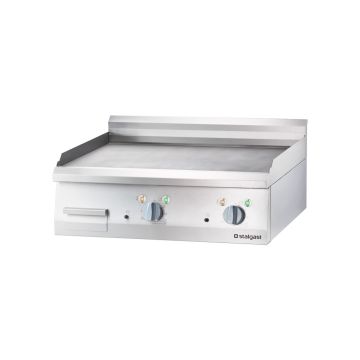 Stalgast Edelstahl Elektro-Griddleplatte als Tischgerät, 800x700 mm, glatte Grillfläche, Serie 700 ND