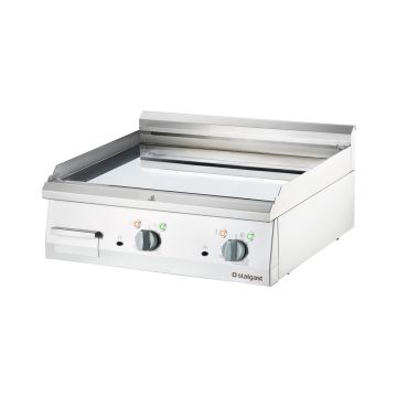 Stalgast verchromte Elektro-Griddleplatte als Tischgerät, 800x700 mm, glatte Grillfläche, Serie 700 ND