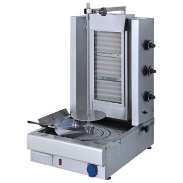 Gas-Dönergrill mit 3 Heizzonen, Motor unten, 30 kg