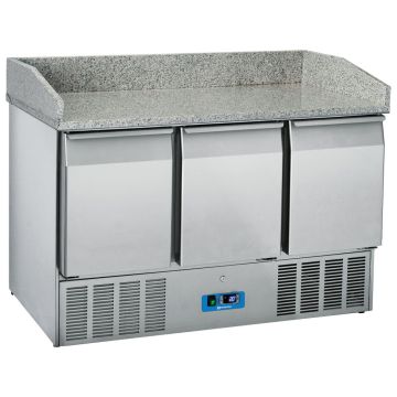 Pizzatisch mit 3 Türen GN 1/1, +2°/+10°C