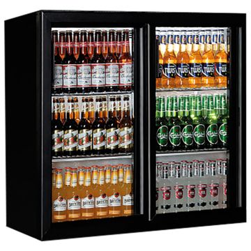 Barkühlschrank mit 2 Glasflügeltüren, 201 Liter, -1°/+5°C