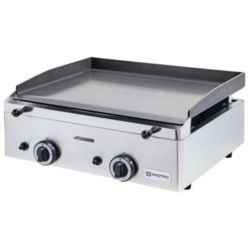 Gas-Grillplatte mit 2 Grillzones, Tischmodell, glatte Platte - LPG