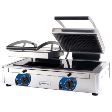 Kontaktgrill mit 2 Ceranplatten, glatt/gerillt, 2x 220x220 mm