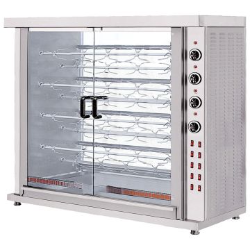 Elektro-Hähnchengrill mit Beleuchtung, 9 Spieße für 36-45 Hähnchen