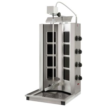 Glaskeramik-Dönergrill mit 4 Heizzonen, Motor oben, max. 40-55 kg