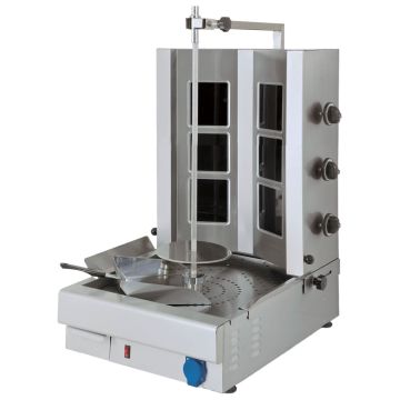 Glaskeramik-Dönergrill mit 3 Heizzonen, Motor unten, max. 20-35 kg