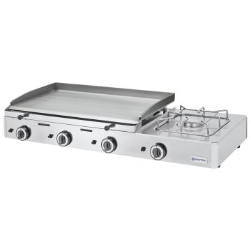 Gas-Kombigrillplatte mit 3 Grillzonen und 1 Gasbrenner, Tischmodell - LPG