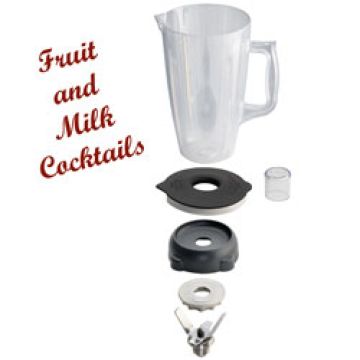 Becher aus Lexan, rund, 2 Liter, mit Deckel und Messer (4 Klingen) [BAB-LRD]