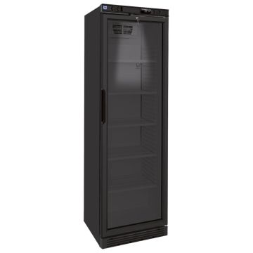 Getränkekühlvitrine 373 Liter mit Glastür und 5 Roste, +1°/+9°C - Farbe schwarz