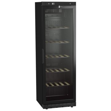 Weinkühlvitrine 373 Liter mit Glastür und 5 Regalböden, +6°/+20°C