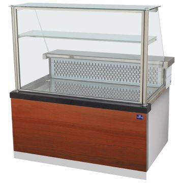 Kühltheke mit Regalboden und gerader Frontverglasung, statische Kühlung, +0°/+4°C  B=1800 mm