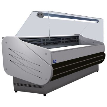 Kühltheke 2480 mm mit gerader Frontverglasung, Umluft Kühlung, +2°/+5°C