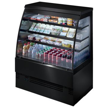 Kühltheke für Selbstbedienung mit 3 Regalböden, Umluft, +3°/+5°C, B=1205 mm - RAL9005