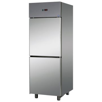 Kühlschrank 600 Liter aus Edelstahl mit 2 Türen, 0°/+10°C DOMSYSTEM