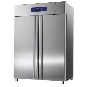 Tiefkühlschrank 1400 Liter aus Edelstahl, GN 2/1, -10°/-25°C, 85 mm Isolierung