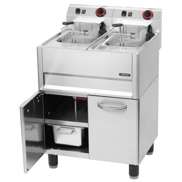 Electric deep fryer 2 x 8 liters with open cabinet 66