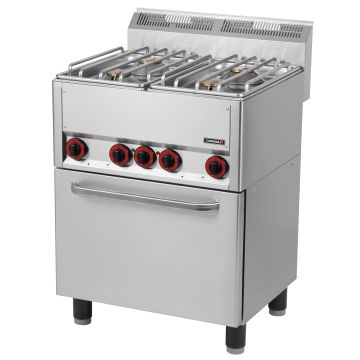 Gas cooker 4 burners with electric ventilated oven GN 1/1 66