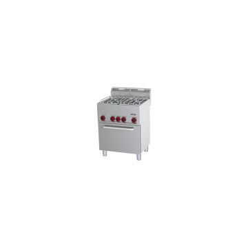 Gas cooker 4 burners with electric ventilated oven GN 1/1 P 66
