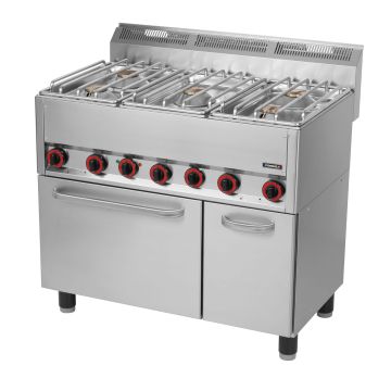 Gas cooker 5 burners with electric ventilated oven GN 1/1 99