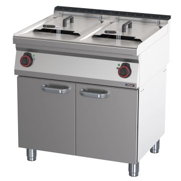 Electric deep fryer 2 x 17 liters with open cabinet 80