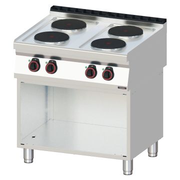 Electric cooker 4 burners with open cabinet 80