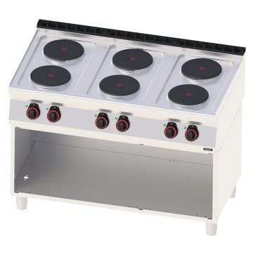 Electric cooker 6 burners with open cabinet 120