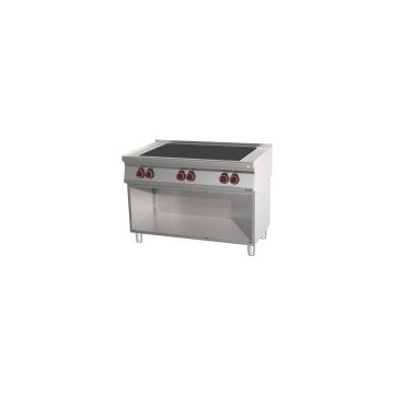 Electric cooker 6 solid tops 120 with open cabinet