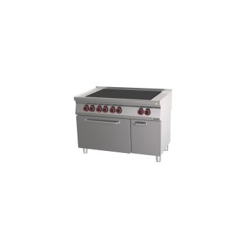 Electric 6 solid tops cooker with static electric oven GN 2/1 120