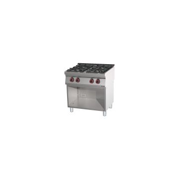 Gas cooker 4 burners with open cabinet 80