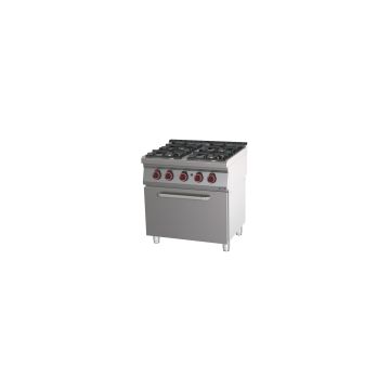Gas cooker 4 burners with gas oven GN 2/1 80