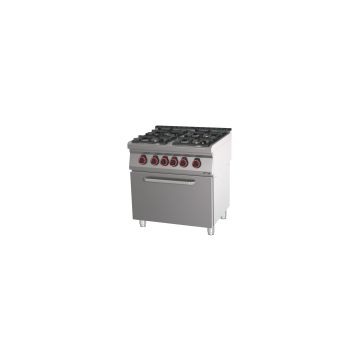 Gas cooker 4 burners with static electric oven GN 2/1 80
