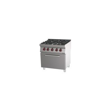 Gas cooker 4 burners ventilated electric oven GN 1/1 HP 80