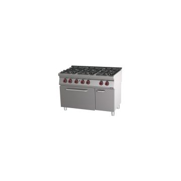 Gas cooker 6 burners with gas oven GN 2/1 120
