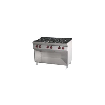 Gas cooker 6 burners with open cabinet HP 120