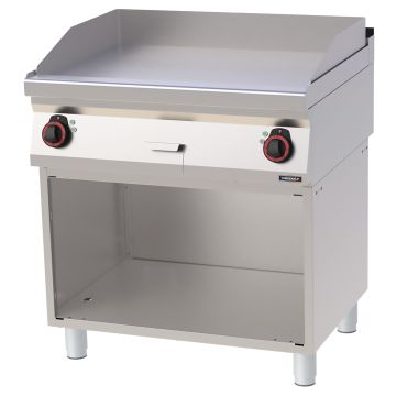 Griddle plate Smooth Chrome with open cabinet 80
