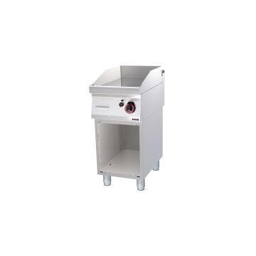Gas griddle plate Smooth Chrome with open cabinet 40