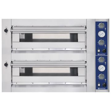 Elektro-Pizzaofen für 4+4 Pizzen ø 35 cm, mechanische Bedienung