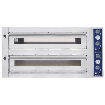 Elektro-Pizzaofen für 6+6 Pizzen ø 35 cm, mechanische Bedienung