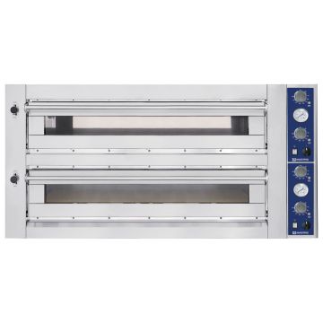 Elektro-Pizzaofen für 9+9 Pizzen ø 35 cm, mechanische Bedienung