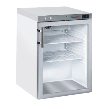 Upright glass door freezer 140 L White